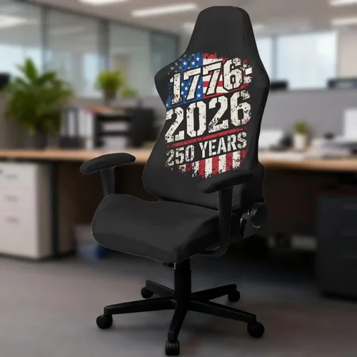 Miniatura 8 de Fundas para silla de videojuegos de 250 aniversario, 4 piezas, cómodas, ergonómicas, para oficina, fundas giratorias de poliéster, decoración