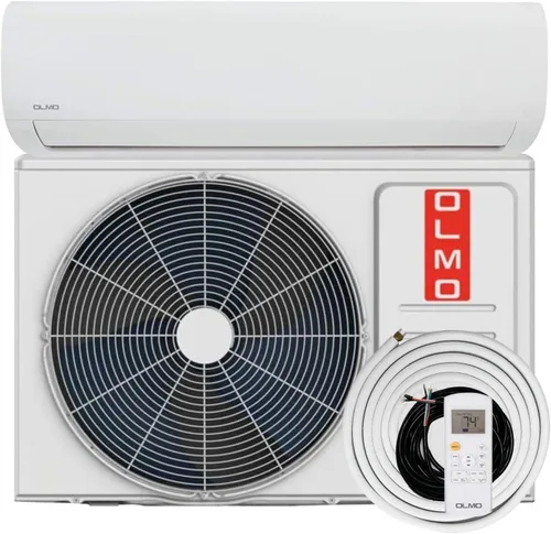 OLMO Aire acondicionado y bomba de calor mini split sin conductos de 9,000 BTU 230V - Sistema inversor SEER2 18.5 - Montaje en pared refrigeración y