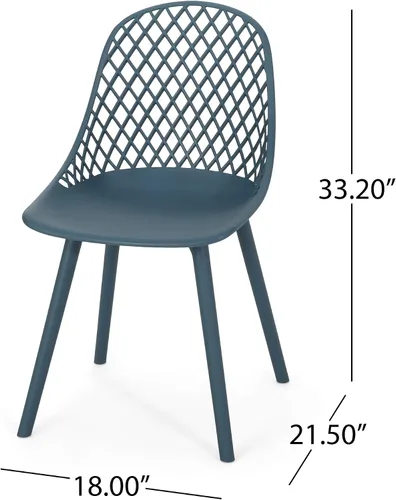 Miniatura 3 de Delora Silla de comedor moderna para exteriores (juego de 2), color verde