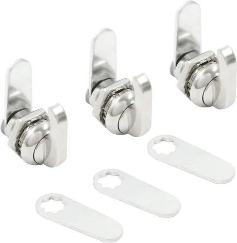3 piezas de bloqueo de leva accionado por pulgar de 5/8 pulgadas, aleación de zinc con acabado cromado, bloqueo de leva desplazado, sin llave, para