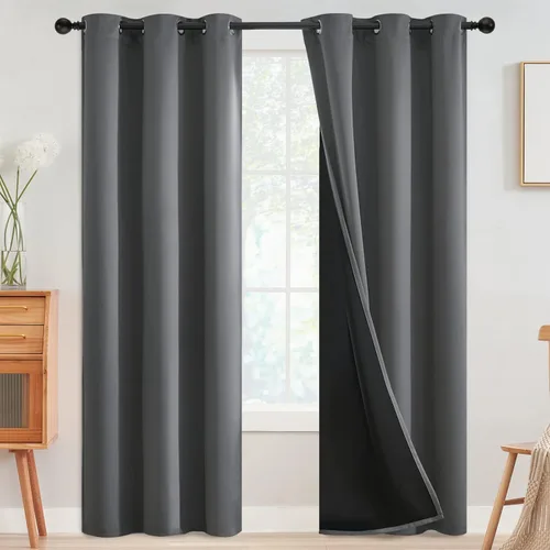 Miniatura 30 de SimpleHome - Cortinas opacas 100% para recámara, cortinas de ventana con ojales beige, con aislamiento térmico, cortinas de oscurecimiento