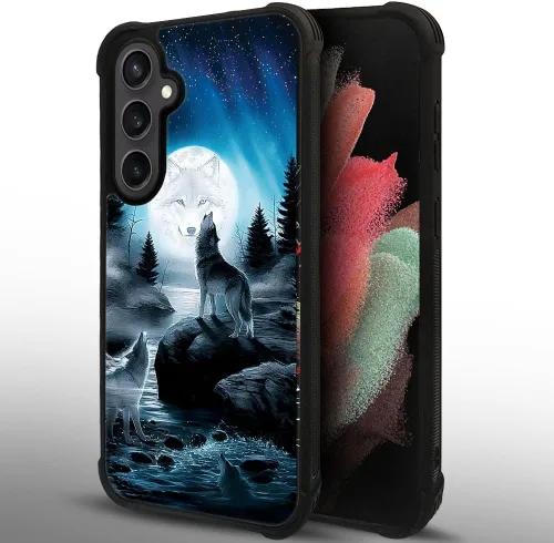 Miniatura 334 de CARLOCA Funda compatible con Samsung Galaxy S22 Ultra, diseño gráfico de Star Howling Wolfs Samsung Galaxy S22 Ultra, diseño gráfico, a prueba