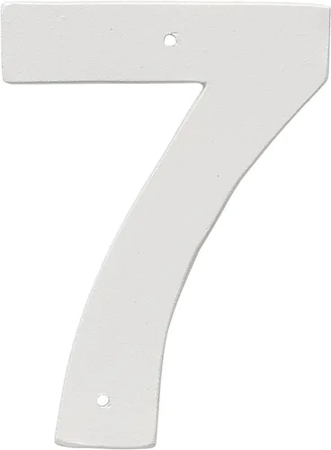 Montague Metal Products Placa de aluminio para exteriores con número 7 de 8 pulgadas, tamaño mediano, color blanco