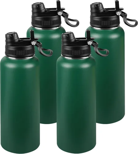 Miniatura 19 de Botella de agua aislada de 22 onzas, tapa 2 en 1 a prueba de fugas (sorbo/pajilla) + asa, botella de acero inoxidable para deportes, viajes, trabajo