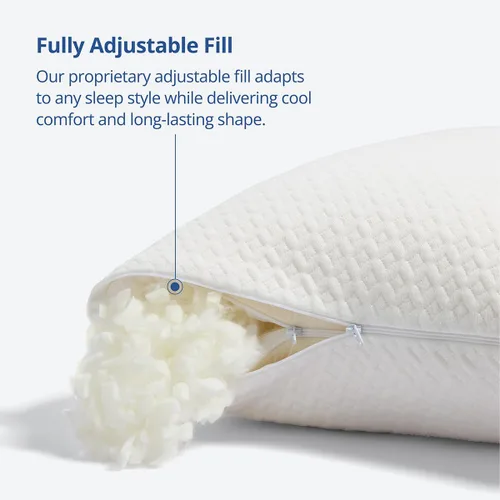 Miniatura 3 de Cosy House Collection Almohada de espuma viscoelástica triturada de lujo con rayón derivado del bambú - Relleno ajustable y extraíble - Funda fresca