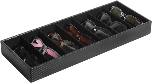 Miniatura 2 de J JACKCUBE DESIGN MK378 - Estuche de almacenamiento de gafas de cuero con 7 compartimentos