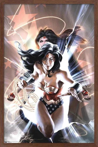 Miniatura 16 de Trends International DC Comics - Póster de pared de la Mujer Maravilla, 14.725 x 22.375 pulgadas, versión enmarcada de madera de granero