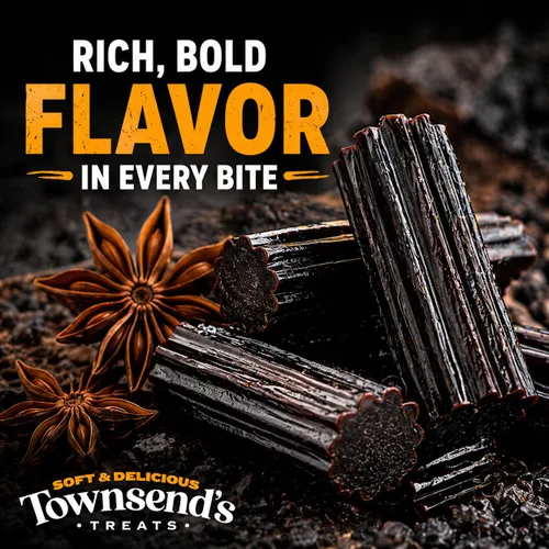 Miniatura 8 de Townesend's Treats - Bocaditos de caramelo de regaliz negro suaves y masticables (paquete de 1) – Regaliz gourmet grueso estilo australiano – rico
