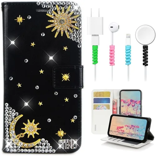 Miniatura 5 de Bling - Funda para teléfono móvil compatible con Samsung Galaxy S21 Ultra Case - Elegante - 3D hecha a mano libélula, con purpurina magnética