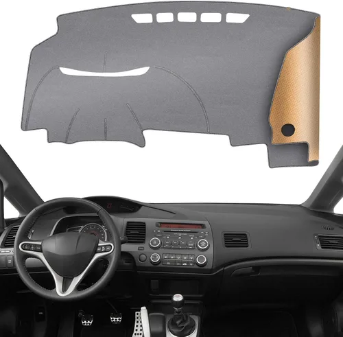 Miniatura 20 de Cubierta de tablero Tapete de salpicadero Compatible con Ho-nda Civic 2015-2012 (para transmisión izquierda), tapete de salpicadero para coche