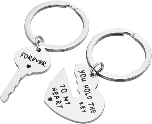 Miniatura 2 de Regalos para pareja para novio y novia Llavero con texto en inglés You Hold The Key To My Heart para él y ella, regalos de cumpleaños para el día