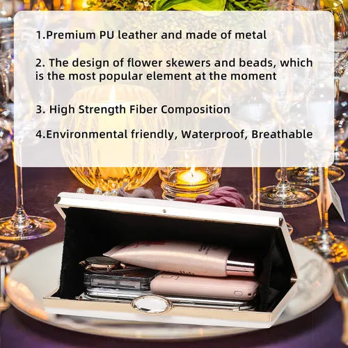 Miniatura 6 de Embrague floral para mujer, bolso de mano floral con flores en 3D, bolso de mano con rosas y flores, para boda y noche