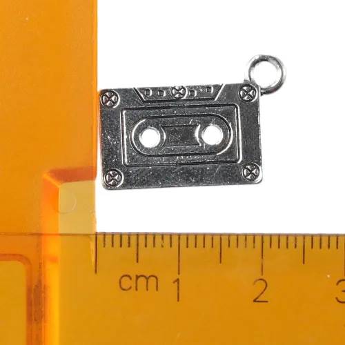 Miniatura 7 de 50 dijes con forma de cintas de casete de audio, 0.866 x 0.630 in de aleación antigua para hacer joyas y bricolaje