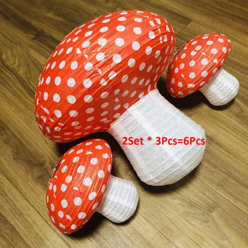 Miniatura 4 de 6 faroles de hongos grandes de 14 pulgadas para decoración de cumpleaños, fiesta de primavera, baby shower, boda, fiesta, suministros de fiesta