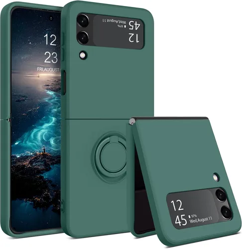 Miniatura 14 de GaoBao Funda protectora para Samsung Galaxy Z Flip 3 5G, Galaxy Z Flip 3 5G de 6.7 pulgadas, silicona líquida de gel suave, a prueba de golpes, Negro