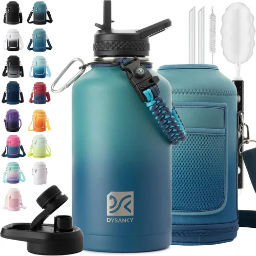 Miniatura 42 de DYSANKY Botella de agua aislada de 32 onzas, metal al vacío de acero inoxidable grueso, jarra de agua deportiva portátil para gimnasio y senderismo