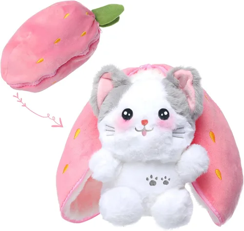 Miniatura 10 de MIAODAM Peluche reversible de conejo de zanahoria, orejas de conejo de zanahoria con cremallera, peluche de conejo de frutas, peluche de conejo