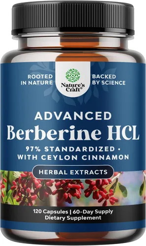Balancing Berberine Plus 1200 mg por porción Complejo – Berberina antioxidante con cápsulas de canela de Ceilán más extracto de cardo mariano de