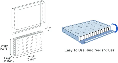 Miniatura 3 de ComfortHome Bolsa de colchón sellable extra gruesa de 4 mil con tira adhesiva para mudanza y almacenamiento, resistente, se adapta a King y Cal