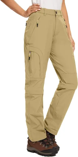 Pantalones deportivos convertibles de senderismo para mujer, elásticos, de secado rápido, ligeros, con cremallera, pantalones para safari, viajes de