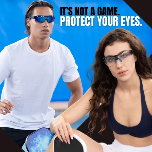 Miniatura 9 de BLUE CUT Sports Safety Goggles Interchangeable Sun Lens Anti Fog UV Protection Indoor Outdoor Pickleball Cycling Basketball Blanco/Rosa