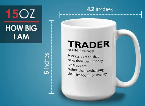 Miniatura 6 de Taza de café del mercado de valores – Definición del comerciante Crazy Person – Day Trader Brokers Asesor financiero Inversor Ahorro de oficina