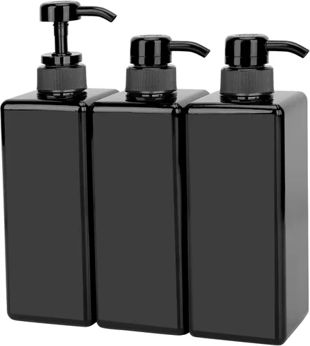 Miniatura 17 de Suream Botellas de prensa de bomba recargables de 9.5 onzas, dispensador de champú y acondicionador de plástico, botella vacía cosmética Azul pavo