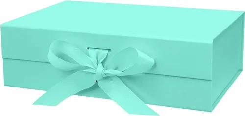 Miniatura 14 de DaiUni 10.5"X7.5"X3.1" Black Magnetic Gift Box with Lid and Ribbon for Presents Naranja