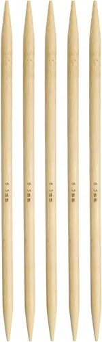 Miniatura 15 de Harfington - 5 piezas de agujas de tejer de bambú de doble punta, tamaño US 1 (2.25 mm), carbonizadas, 7.9 pulgadas (20 cm) rectas para tejer a