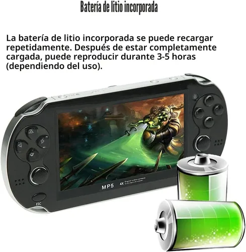 Miniatura 9 de CZT Consola de juegos portátil de 4.3 pulgadas, doble joystick de 8 GB incorporado 2200 juegos retro, consola de videojuegos arcade, emulador