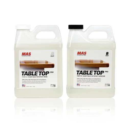 Miniatura 8 de Kit de resina epoxi MAS Table Top Pro, 1 galón, (0,5 gal parte A + 0,5 gal parte B) Resina transparente para fundición para manualidades DIY, artes