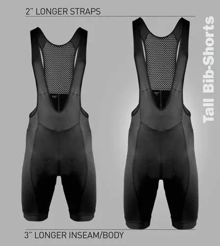 Miniatura 4 de AEROTECHDESIGNS Men's USA Elite Padded Cycling Bib-Shorts Made in USA Performance Long Distance Bibs