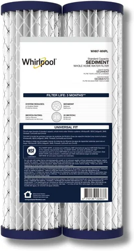 Miniatura 8 de Whirlpool Filtros de sedimentos de capacidad estándar WHKF-GD05 de 10 x 2.5 pulgadas para todo el hogar, 5 micras, vida útil del filtro de 6 meses