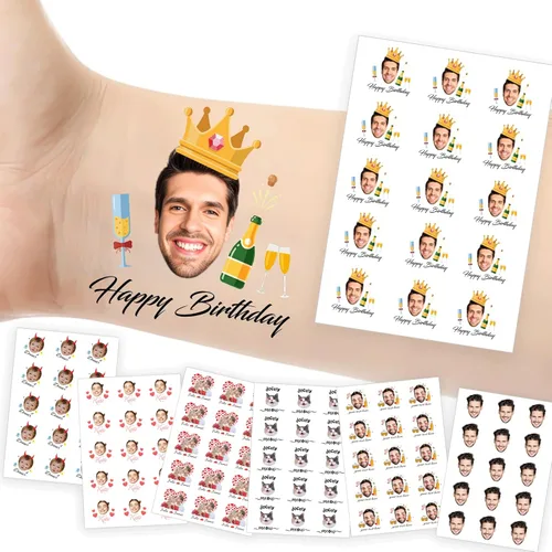 Miniatura 11 de Tatuajes temporales personalizados con foto y nombre, logotipo personalizado para adultos, niños, mujeres, hombres, regalo de boda, cumpleaños
