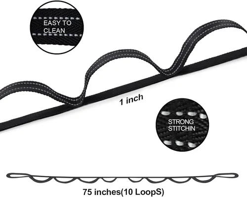 Miniatura 4 de A AZURELIFE Premium Durable Stretch Straps with Loops, Stretching Strap for Physical Therapy, Multi-Loop Yoga Strap Fitness Exercise Strap for Yoga