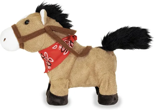 Miniatura 4 de Cuddle Barn – Gallop The Musical Horse Juguete de peluche animado Galopa, trota y canta "Giddy Up, Lil' Cowboy" Animal de peluche de 10