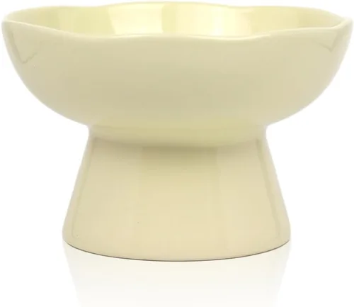 Cuencos elevados para gatos de 6.1 pulgadas de ancho y 1.57 pulgadas de profundidad, cuencos de agua de cerámica para gatos de cara plana, comedero
