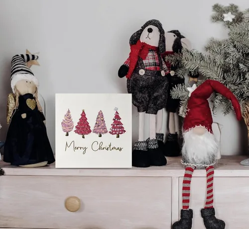 Miniatura 3 de KEUSPI Letrero de madera con texto en inglés "Merry Christmas", placa de madera de gnomo de Navidad, decoración para mesa, letreros de gnomos