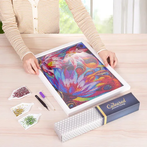 Miniatura 6 de Pintura cuadrada de diamantes de imitación de cristal, fantasía floral dinámica, kit de arte de diamantes 5D para bricolaje, juego de pintura por