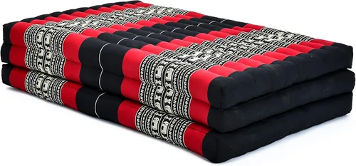 Miniatura 24 de Leewadee - Colchón tailandés plegable grande, 82 x 46 x 3 pulgadas, cama de invitados, cama triple plegable, cojín de masaje tailandés TV asiento
