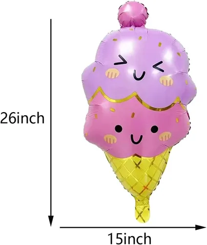 Miniatura 5 de 6 globos grandes de Mylar de helado para verano, decoración de fiesta de cumpleaños de Hawaii Luau