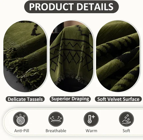 Miniatura 190 de VClife Fundas de sofá bohemio de felpilla para sofá seccional, fundas de sofá suaves y antideslizantes para sofá de 2 cojines, protector de muebles