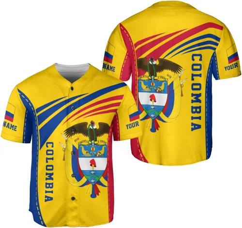 Camiseta personalizada de béisbol de Colombia, camiseta de béisbol Colombia FLag Pride Camiseta Beisbol Colombiana