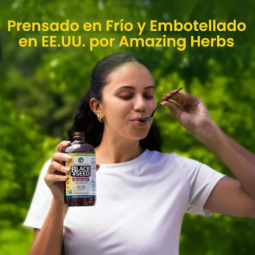 Miniatura 5 de Amazing Herbs Aceite Premium de Semilla Negra - Prensado en Frío Nigella Sativa Ayuda en la Salud Digestiva, Apoyo Inmunológico, Función Cerebral