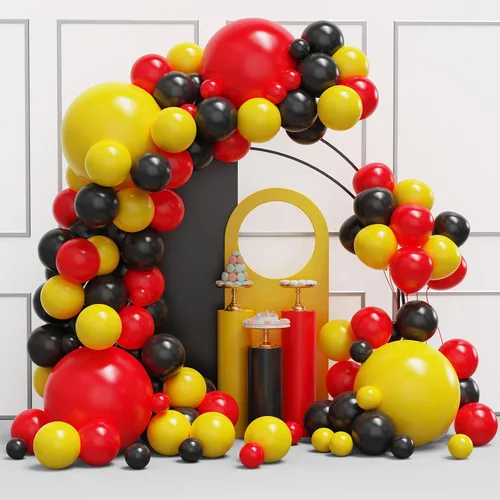 Miniatura 9 de Kit de arco de guirnalda de globos de color dorado y negro, 134 globos metálicos dorados y negros con diferentes tamaños para graduación