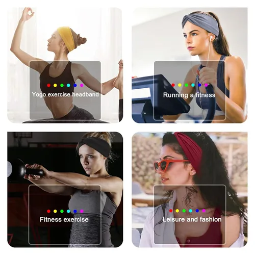 Miniatura 5 de Xtrend Paquete de 4 bandas anchas para el cabello para mujer, bandanas negras de moda, estilo bohemio, bandas gruesas para el cabello, grandes
