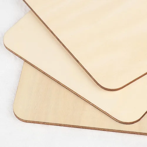 Miniatura 3 de 150 piezas rectangulares de madera sin terminar, azulejos de madera natural de 4 x 6 pulgadas para manualidades, pintura, tallado y decoración