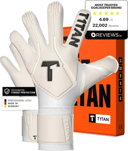 Miniatura 8 de T1TAN Guantes de portero profesional leyenda, protección de dedos, talla 6-11, guante de portero para adultos y jóvenes, fútbol Legend 1.0 Black-Out