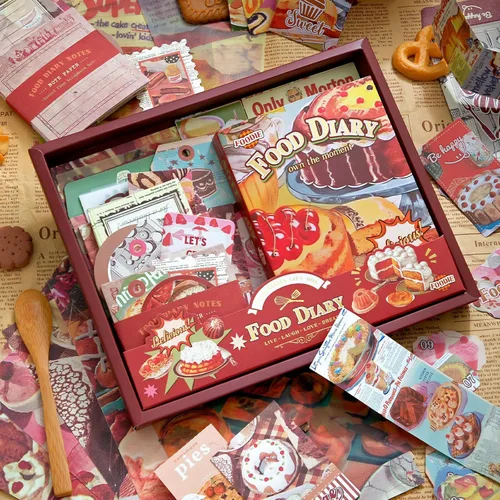 Miniatura 5 de Draupnir Kit de álbum de recortes estético vintage, kit de diario basura con suministros de diario/álbum de recortes, papelería, cuaderno