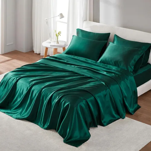 Miniatura 37 de Madison Park Essentials Juego de 2 fundas de almohada de satén para cabello y piel, lujosamente suave, sedosa con brillo natural, fresca al tacto